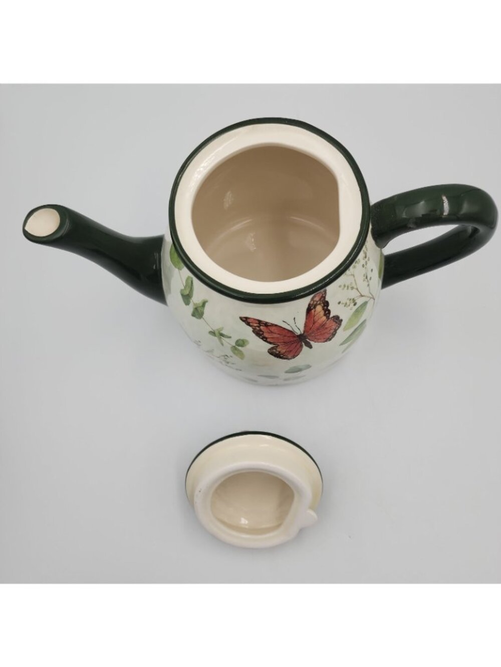 Cracker Barrel Nature Susan Winget Teapot Tea Pot Butterfly Plants Ceramic - Picture 3 of 5